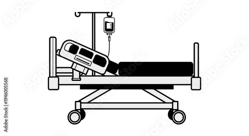 Medical Bed Depiction, Clinical Instrument, Treatment, Illness, Healthcare, Patient Care