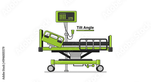 Medical Bed Displaying Angle Measurement for Patient Comfort and Proper Positioning