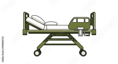 Medical Bed Illustration Depicting Hospital Equipment For Healthcare And Patient Care Purposes