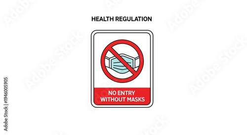Mandatory Masking Signage Illustrating Health Regulations for Public Safety Protocols