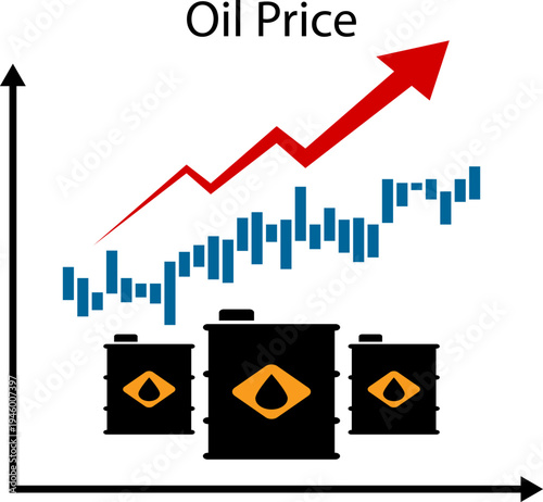 Oil Price Market Chart Vector Infographic Energy Stock Trading Graph Design