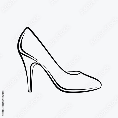 Elegant black high heel shoe with pointed toe and stiletto heel