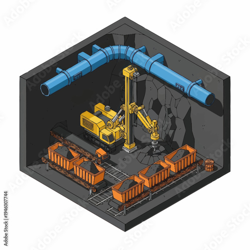 Industrial Mining Excavation and Transport System.