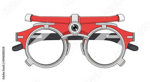 Medical Eye Exam Equipment: Modern Ophthalmic Trial Frame For Optical Diagnosis Visualization