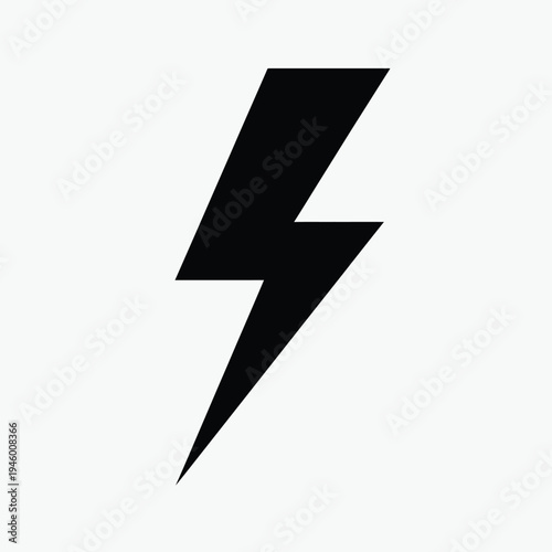A bold black lightning bolt icon on a clean and simple