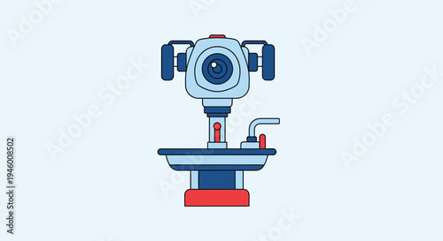Medical Eye Examination Machine Illustration Depicting Modern Ophthalmological Diagnostic Instrument