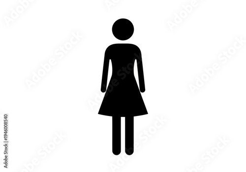 A very simple black silhouette of a perfect woman icon