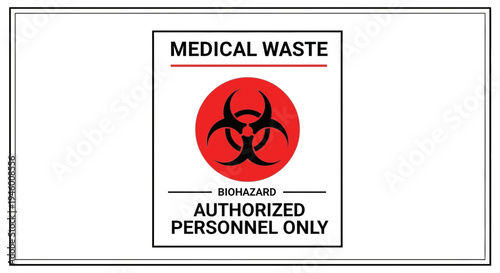 Medical Hazard Symbol Sign: Biohazard Warning for Safe Waste Management Practices