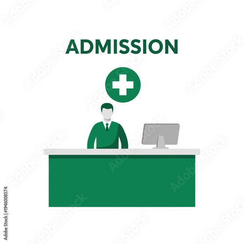 Medical Facility Admission: Front Desk Receptionist Assisting Patients With Health Procedures