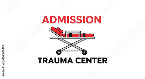 Medical Facility Admission Symbol Illustrating a Trauma Center and Emergency Services