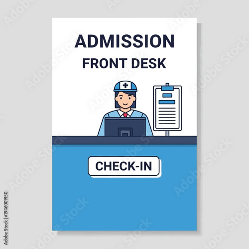 Medical Facility Receptionist: A Welcoming Scene at the Admission Front Desk