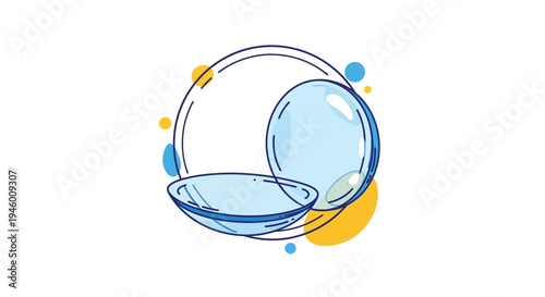 Medical Illustration Featuring Eyecare with Contact Lenses: Optical Eye Care Concept