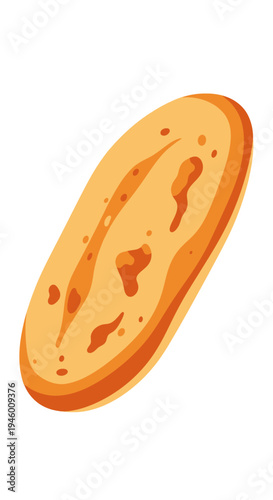 Flatbread Food Item Illustration.
