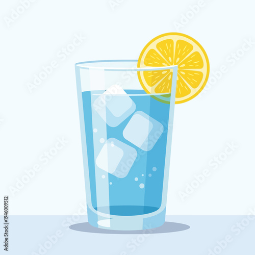 Glass with Blue Drink.