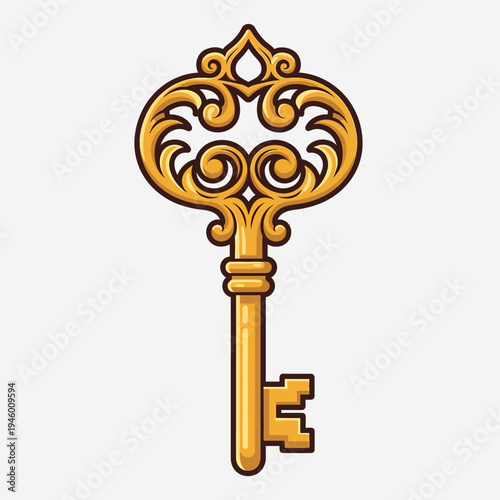 Golden Antique Skeleton Key.