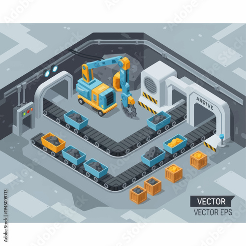 Automated Industrial Mining and Transport System.