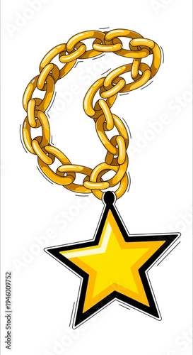 Golden Star Pendant Necklace.