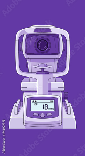Medical Illustration of Ophthalmic Equipment for Detailed Eye Examination and Treatment Analysis