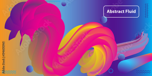 Vibrant abstract fluid art with pink yellow and blue swirling patterns