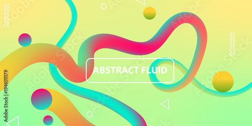 Vibrant abstract illustration with swirling lines and colorful shapes on a gradient background