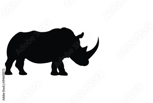 rhino silhouette isolated on white