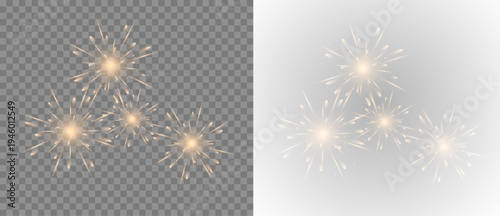 Festive fireworks explosion effect. Isolated fireworks in PNG format with a transparent background.