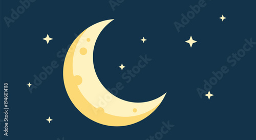 Moon in the Dark Sky.