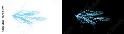 Schilderij op canvas PNG image of Intense bright blue electrical energy discharge resembling powerful