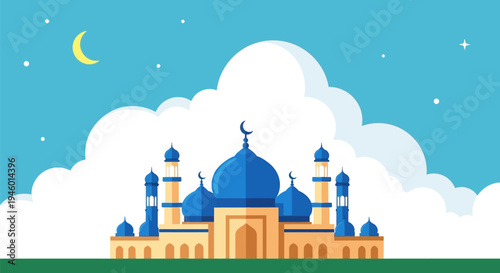 Mosque Under The Night Sky.