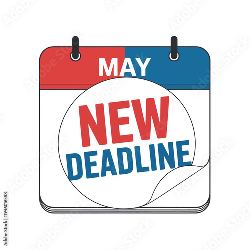 A calendar with a new deadline for the month of May