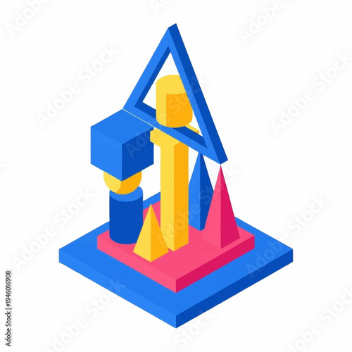 Abstract Geometric Construction Building Blocks Toy.