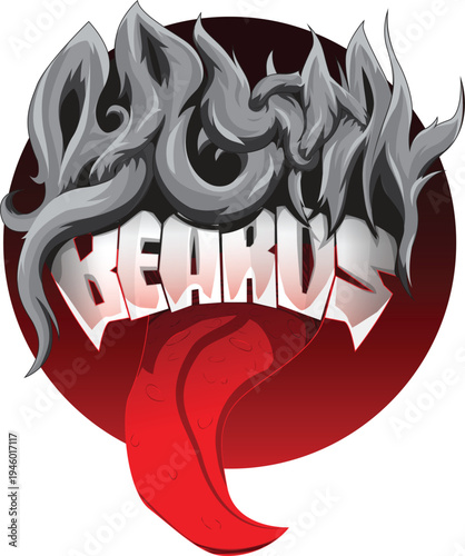 Mysterious dragon-like creature logo with fierce and intimidating design