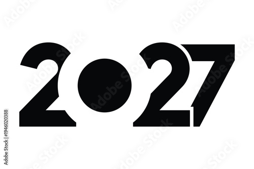 2027 Bold Typography Design – Modern Black Number Year Vector Illustration