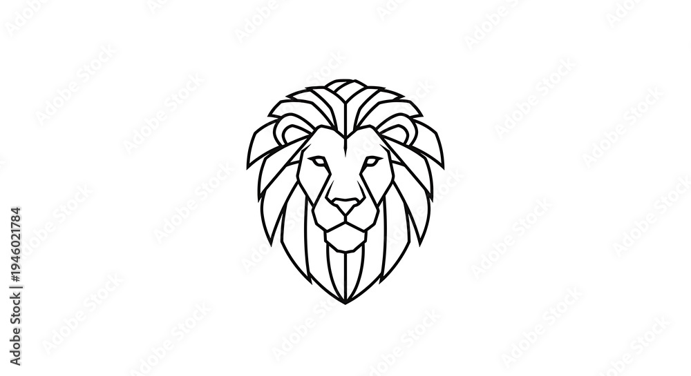 Fototapeta premium Black and white lion head drawing