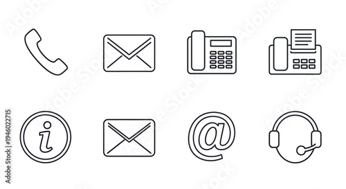 Outline icons represent customer service communication.