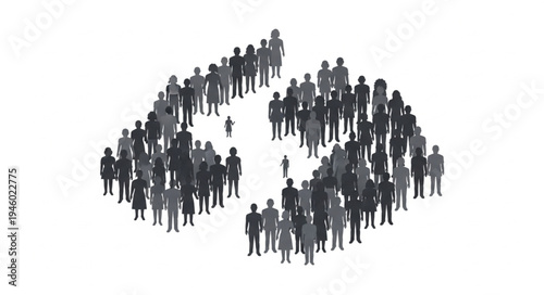 Crowd Forming a Shape - Unity and Collective Identity.