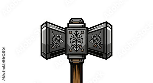 Fantasy Hammer Weapon Illustration