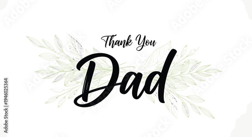 Thank You Dad vector greeting card illustration
