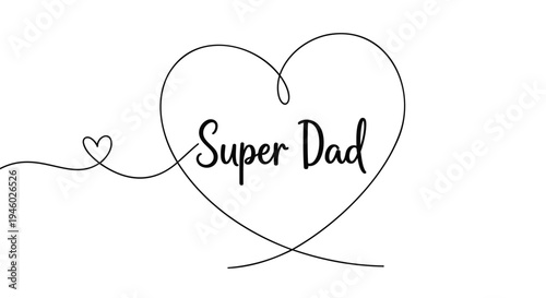 Vector illustration of heart with 'Super Dad' text