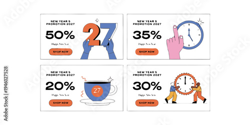 New Year 2027 Production Sale – Save 20% to 50% Across Catalog Sections | Structured Page‑Range Discounts with Modern Illustrations