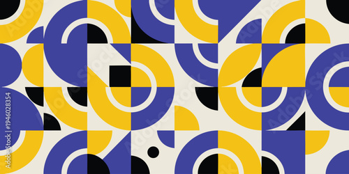Geometric abstract pattern with colorful shapes and minimal modern design