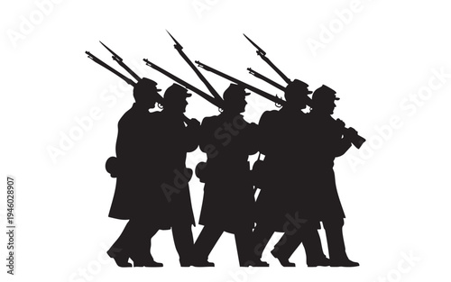 USA Firefighter Standing with Axe Silhouette Vector