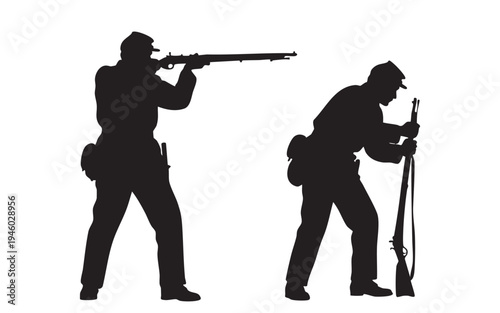 USA Firefighter Standing with Axe Silhouette Vector