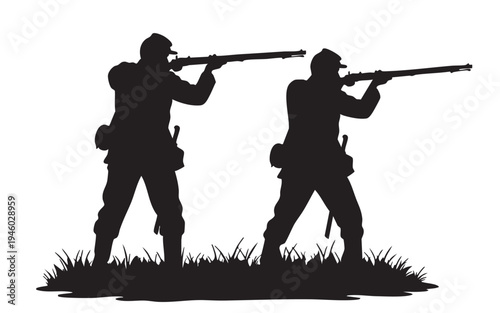 USA Firefighter Standing with Axe Silhouette Vector