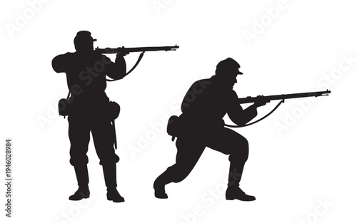 USA Firefighter Standing with Axe Silhouette Vector