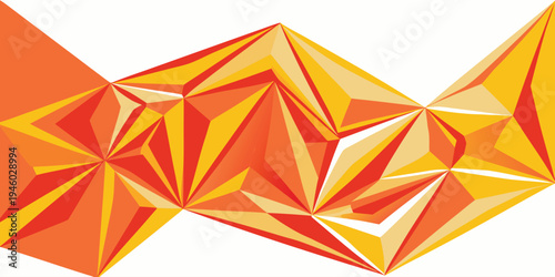 Abstract low poly geometric background with vibrant orange and yellow facets