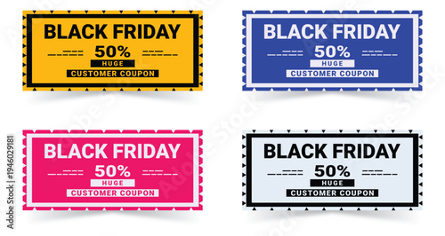 Black Friday 50 Percent Off Coupon Banner