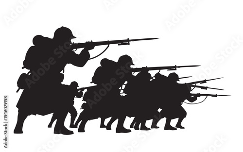 USA Firefighter Standing with Axe Silhouette Vector