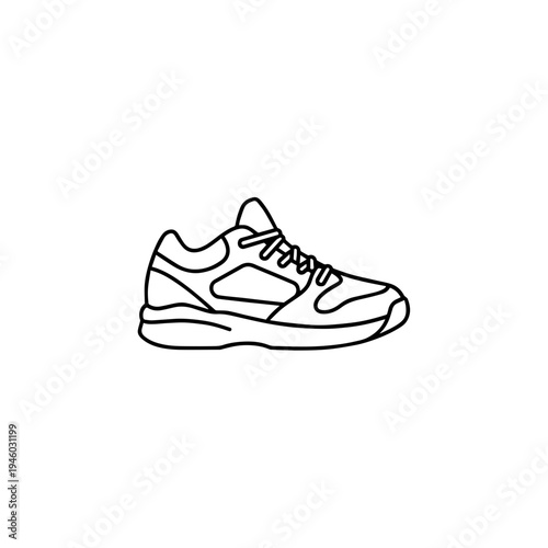 Outline of a sports sneaker in minimalist design  