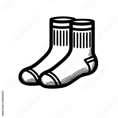 White cotton socks with ribbed cuffs in minimal style  